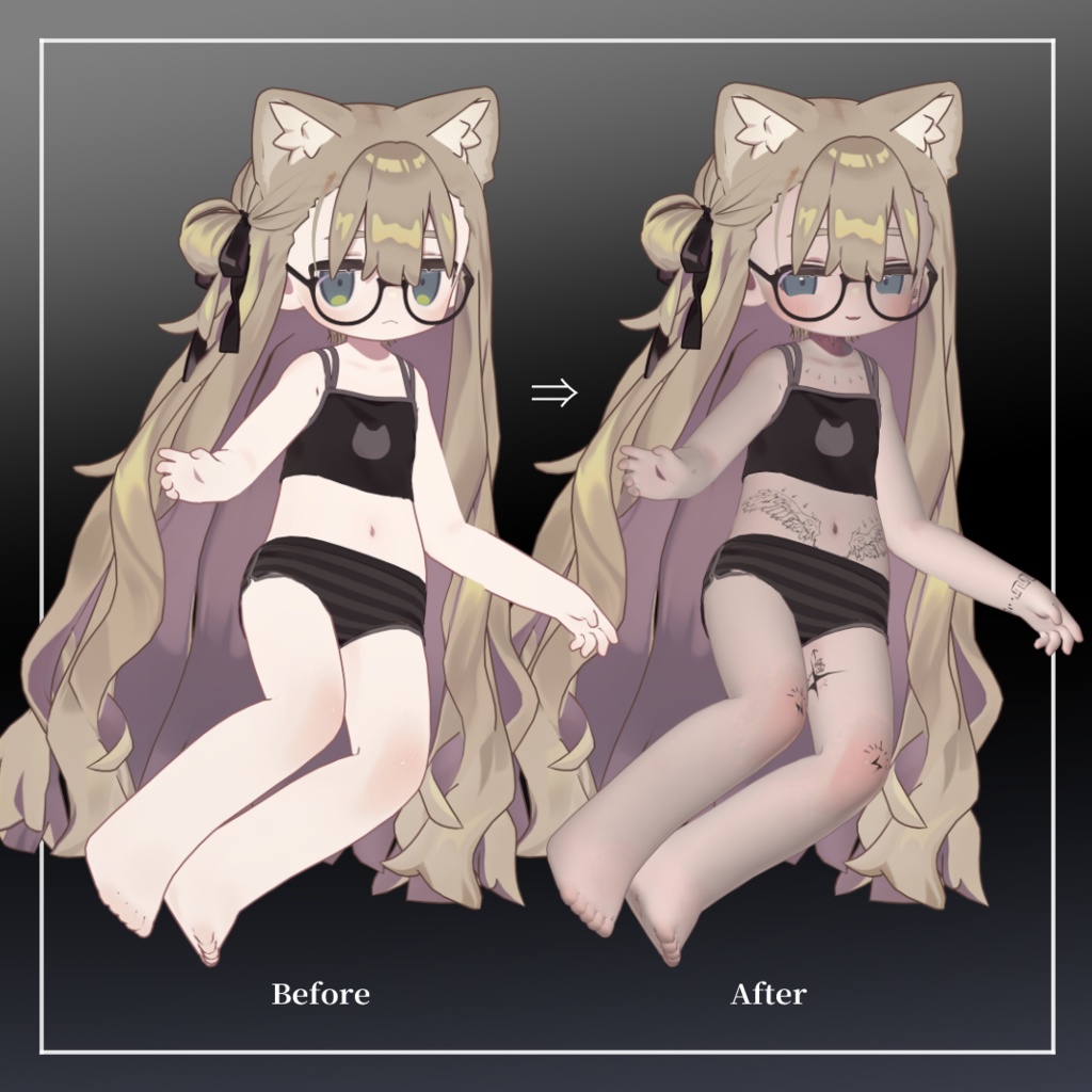 【無料!free✨】キプフェル専用タトゥーテクスチャ2種+マテリアル【キプフェル専用】