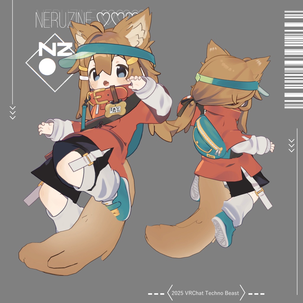 Techno Beast🐺🎧️テクノビースト【獣耳、尻尾、アクセサリー】