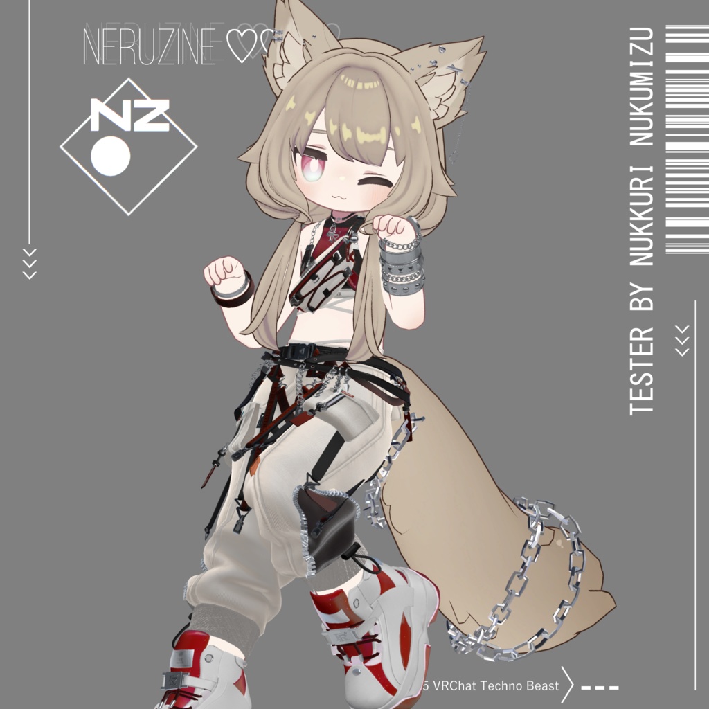 Techno Beast🐺🎧️テクノビースト【獣耳、尻尾、アクセサリー】