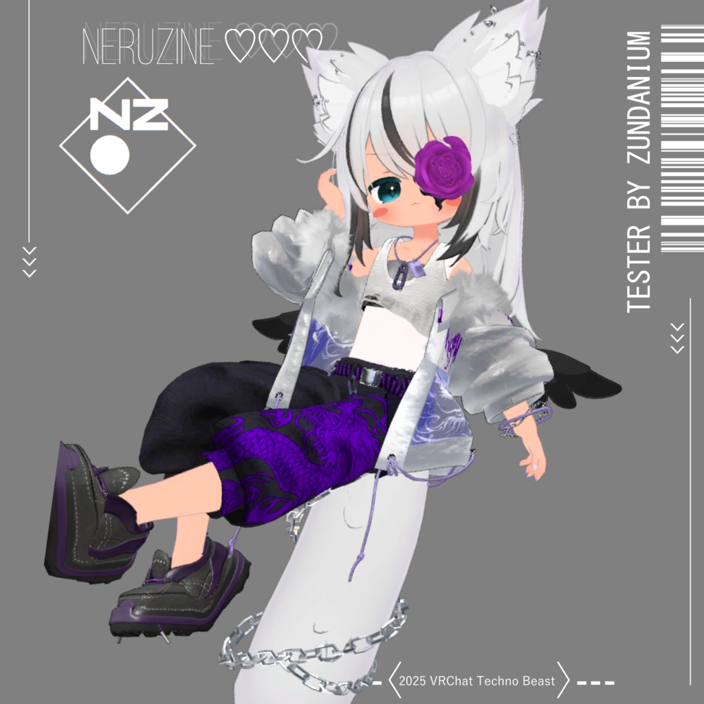 Techno Beast🐺🎧️テクノビースト【獣耳、尻尾、アクセサリー】