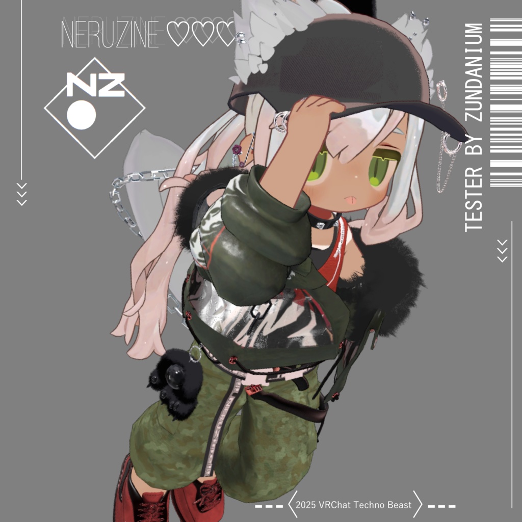 Techno Beast🐺🎧️テクノビースト【獣耳、尻尾、アクセサリー】