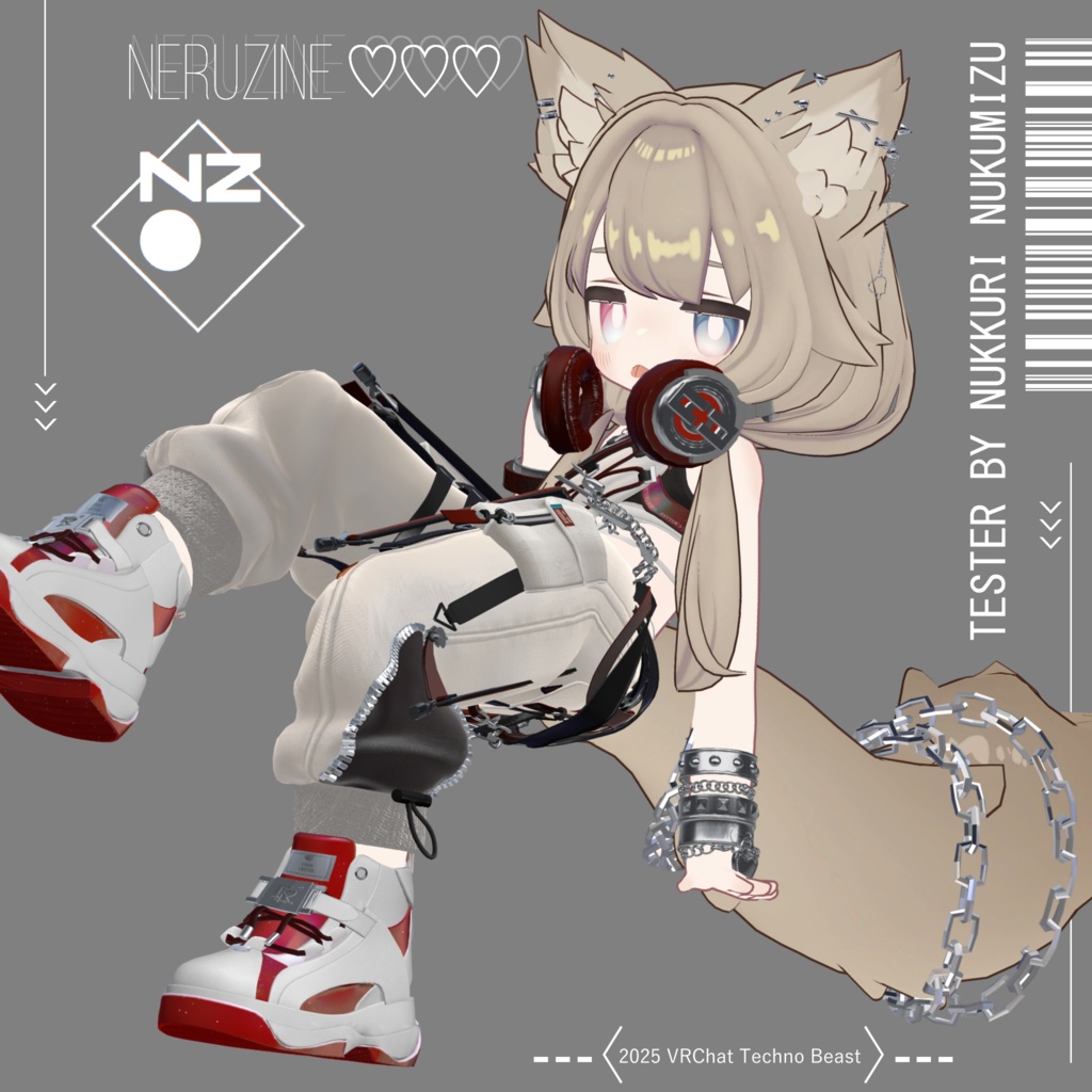 Techno Beast🐺🎧️テクノビースト【獣耳、尻尾、アクセサリー】