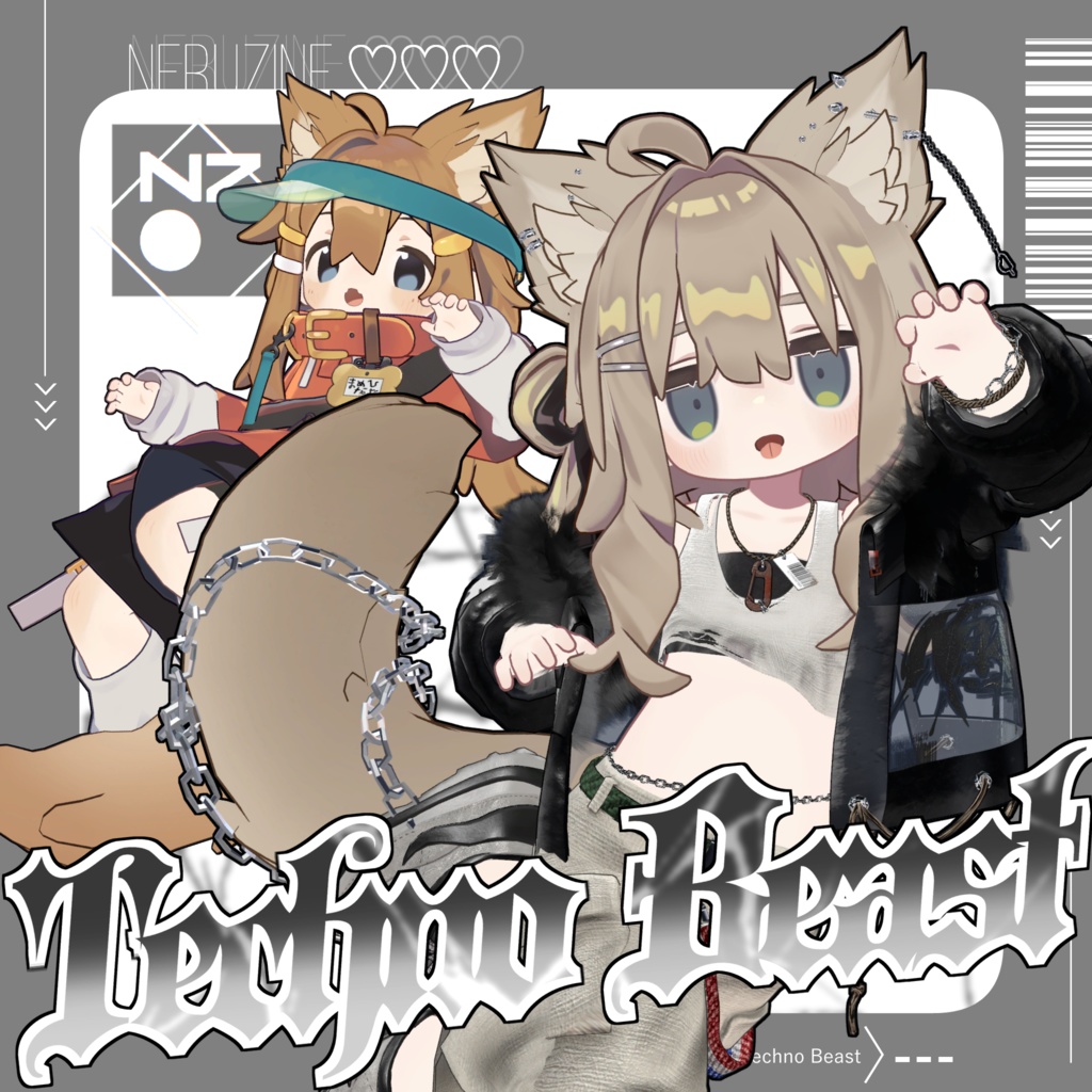 ✨️SALE✨️Techno Beast🐺🎧️テクノビースト【獣耳、尻尾、アクセサリー】
