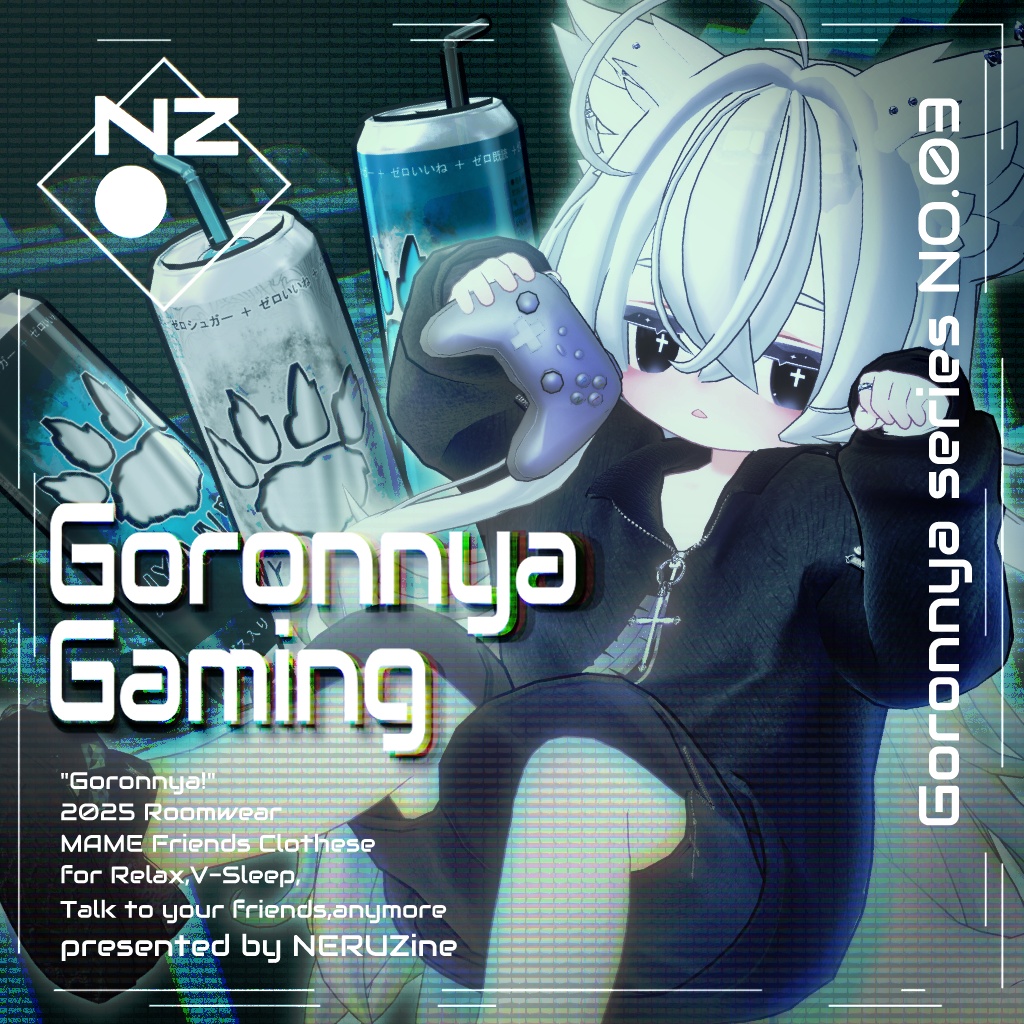 【まめふれんず対応衣装】ゴロンニャゲーミング🎮GoronnyaGaming フルセット (アニメーションギミック+アクセサリー付)
