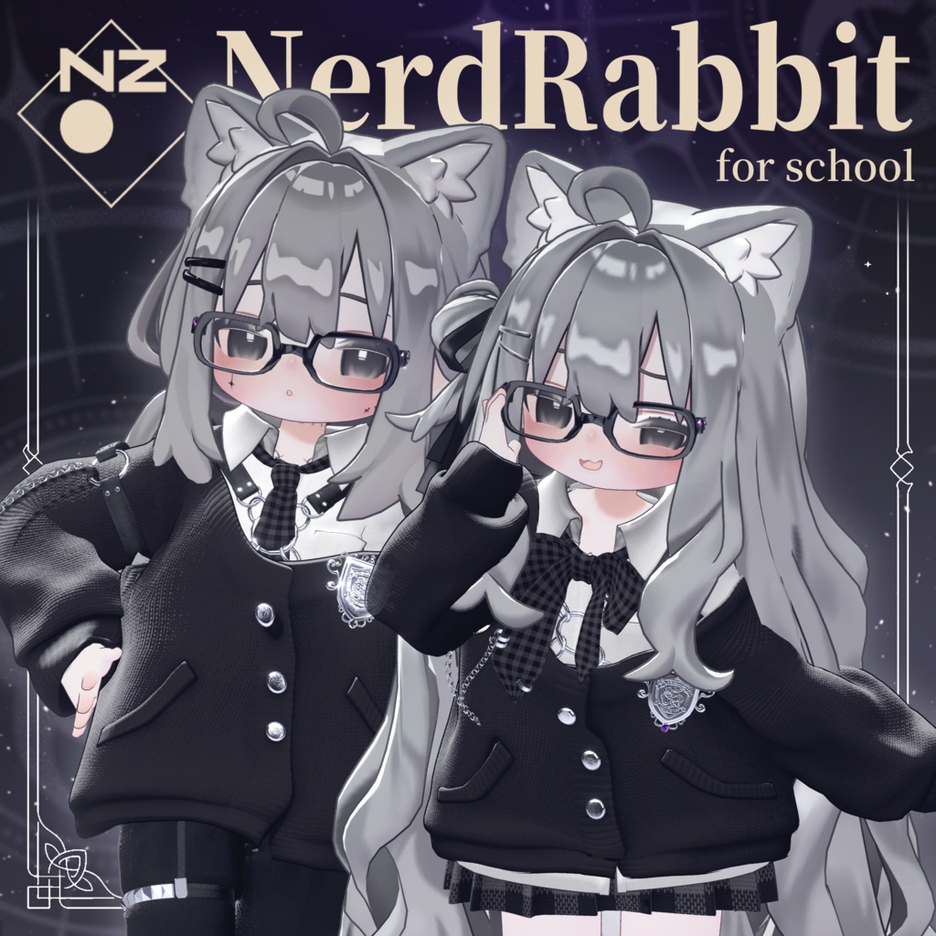 【5素体対応衣装】🐰ナードラビット for school🖊- NerdRabbit for school -【VRChat】