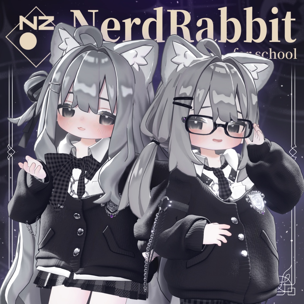 【5素体対応衣装】🐰ナードラビット for school🖊- NerdRabbit for school -【VRChat】