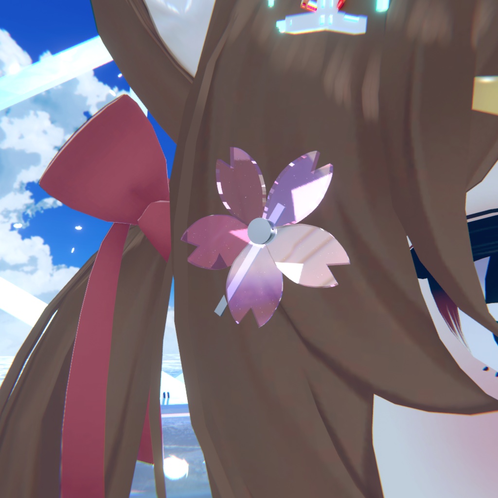 【無料】桜のヘアピン【VRC想定】【3Dモデル】型番AP-001 #21