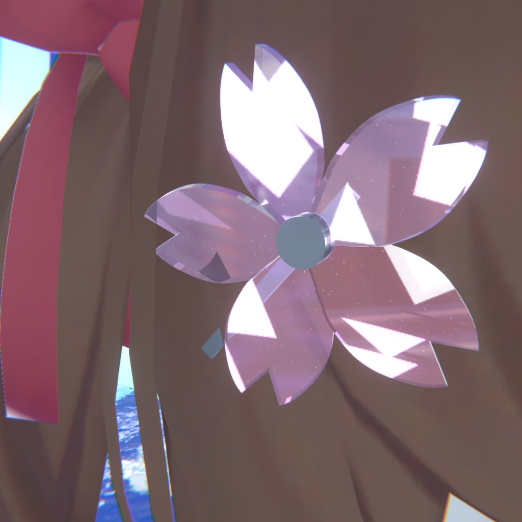 【無料】桜のヘアピン【VRC想定】【3Dモデル】型番AP-001 #21