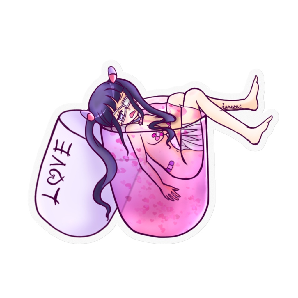 めでぃすんちゃん/カプセルおふろ クリアステッカー