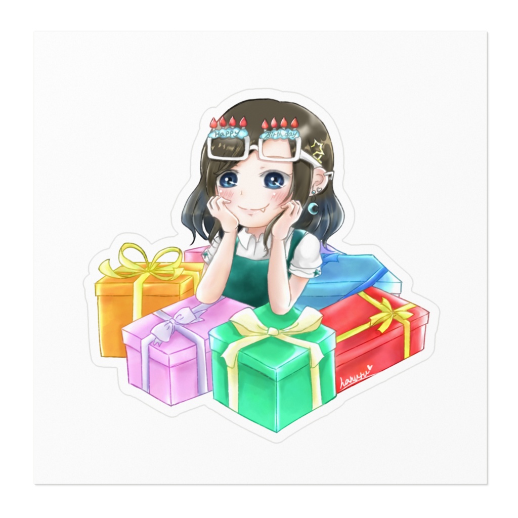hanuruステッカー 誕生日イラストver