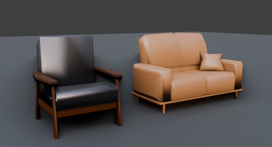 3Dmodelソファ、椅子