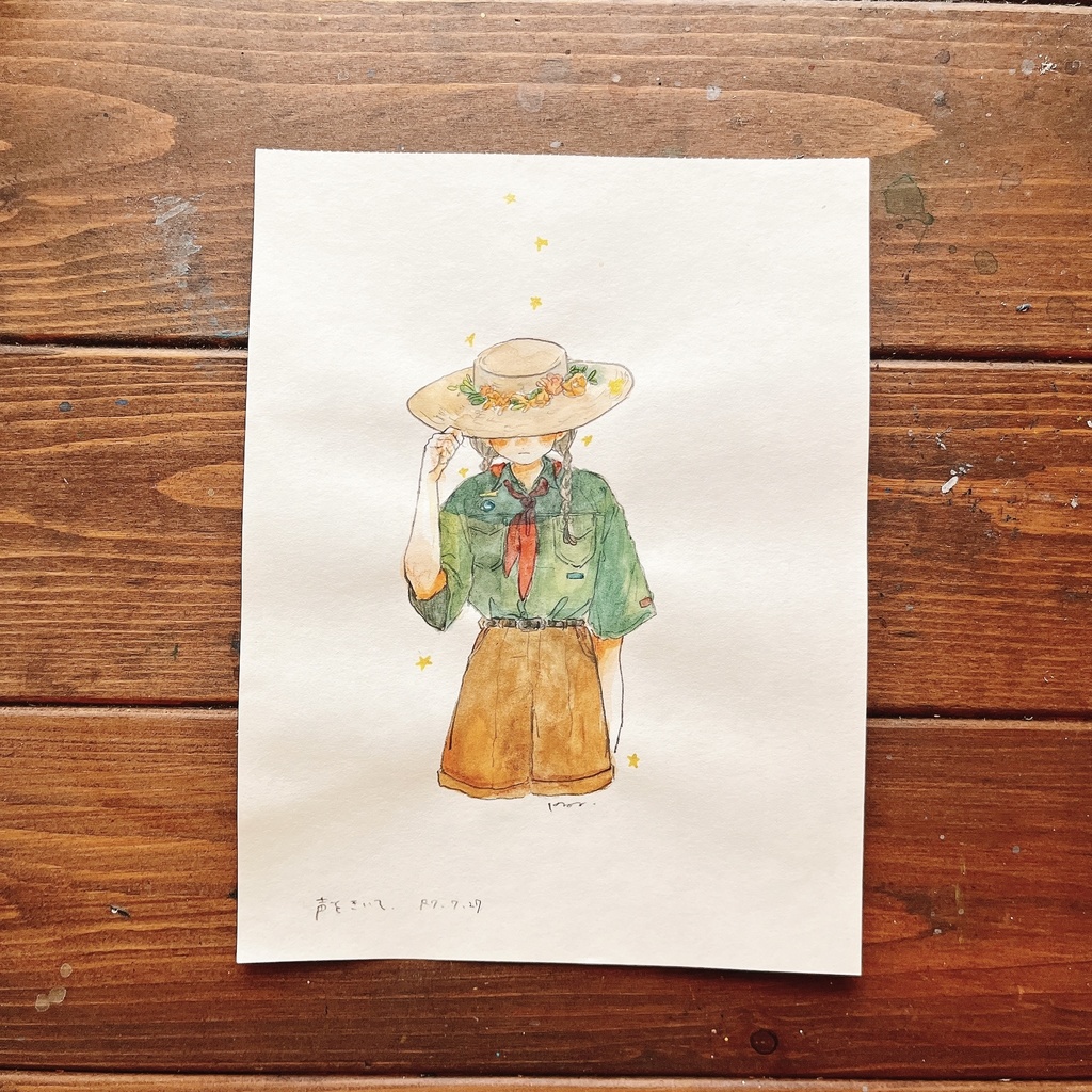 ドローイング原画「声をきいて」