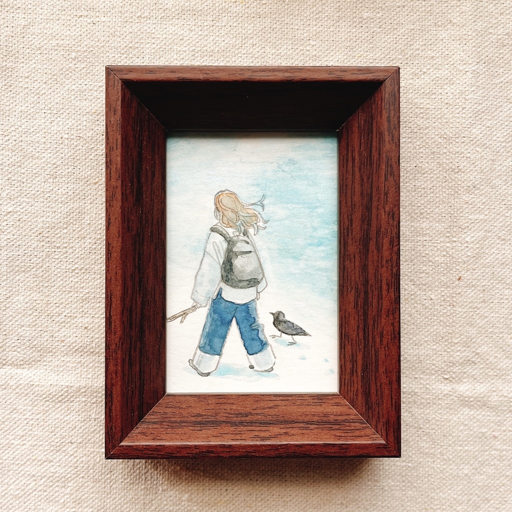 ミニ原画「いつも探している」