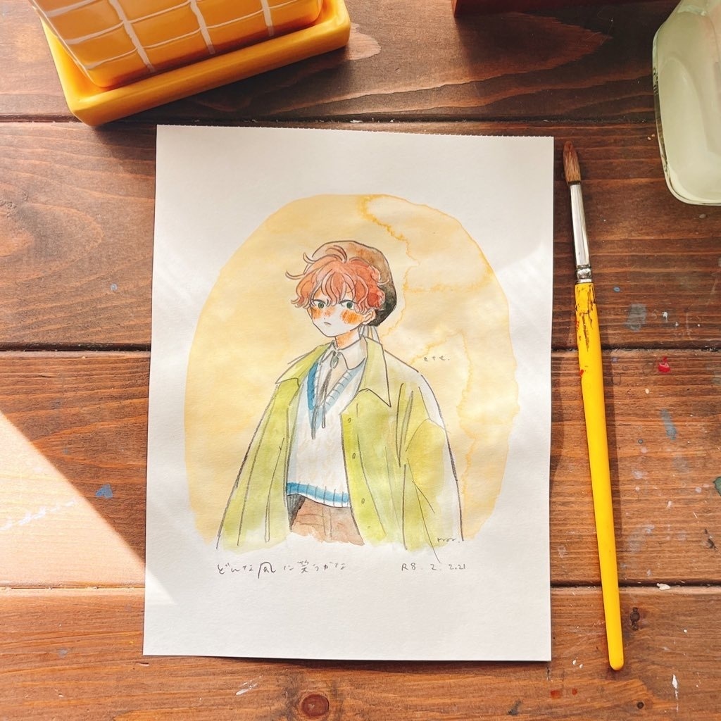 ドローイング原画「どんなふうに笑うかな」