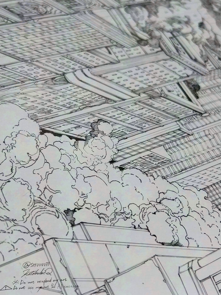 スプラッタ入門 p28-29見開き 原画