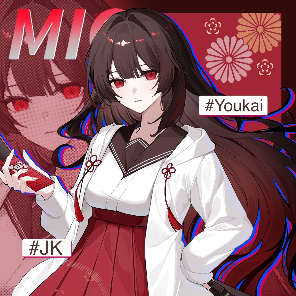 【現代妖怪管理者「ミオ」】世界観付きキャラクター素材