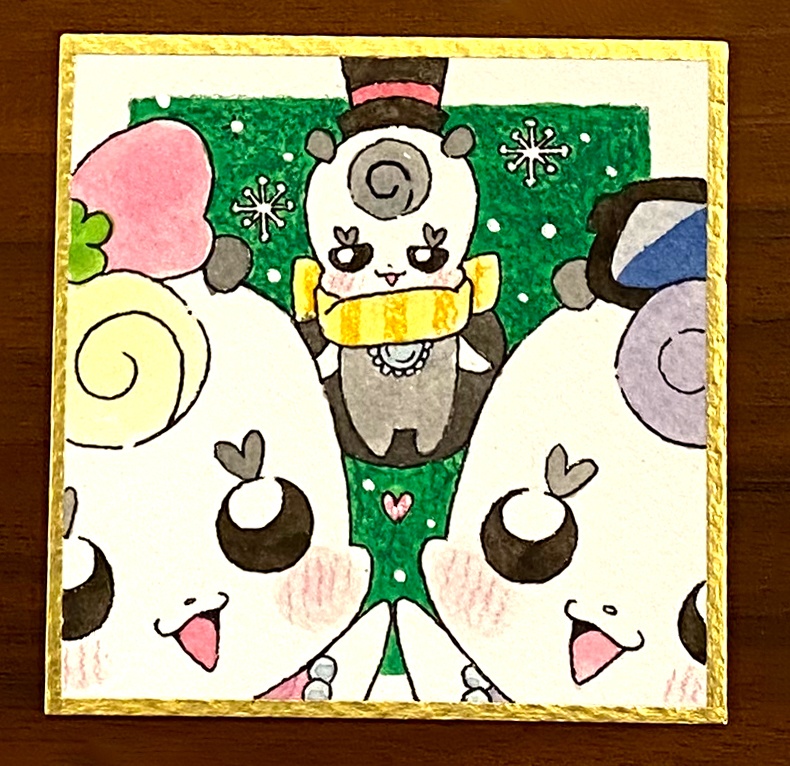 【豆色紙】リボンぐらさんファンファン