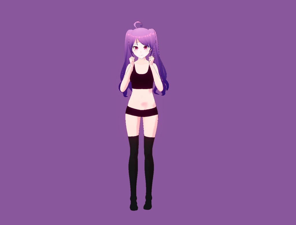 VRM VROID VTuber Avatar Base - Purple 3Dモデル 紫の アバター - moonyboy - 5/5
