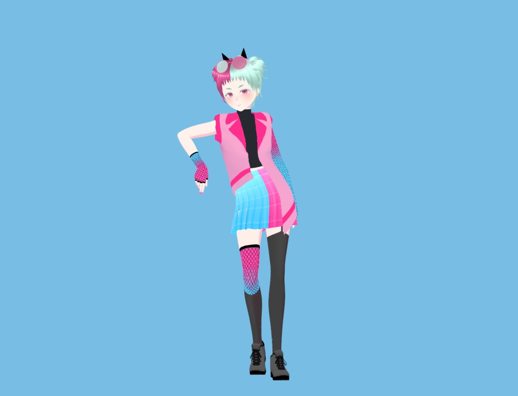 [パンクーちゃん PUNK GIRL] VRM VROID VTUBER 3D MODEL AVATAR - moonyboy - 2/5