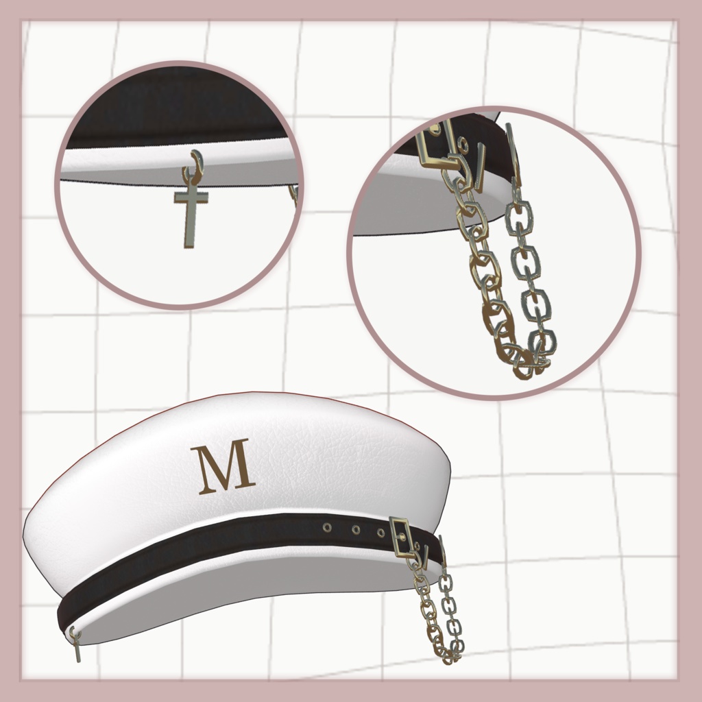 Belt Beret / ベルト付きベレー帽 【VRChat】