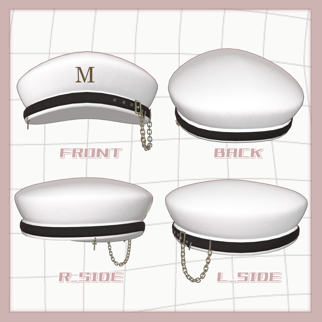 Belt Beret / ベルト付きベレー帽 【VRChat】