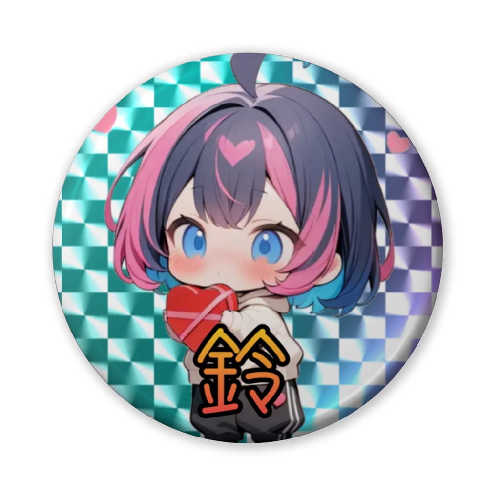 バレンタイン鈴缶バッジ