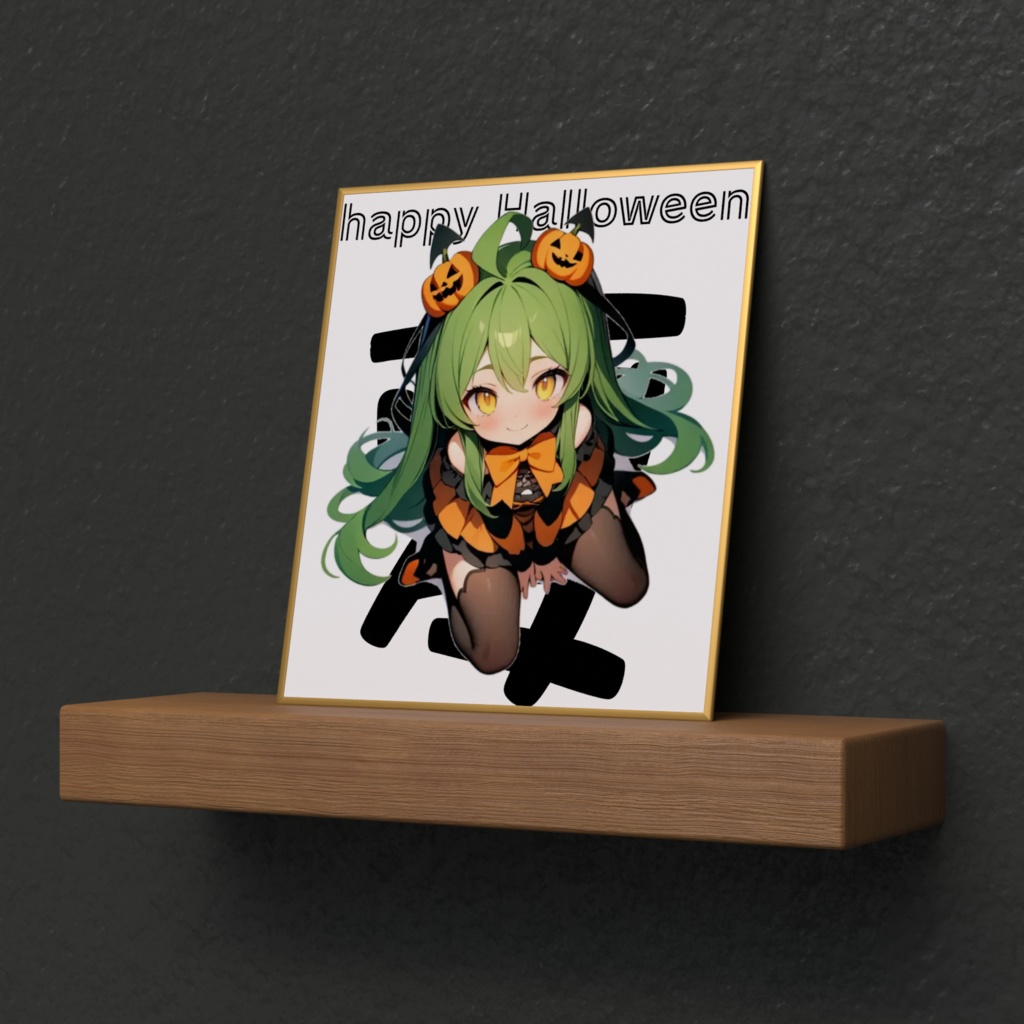 ハロウィンウサギミニ色紙