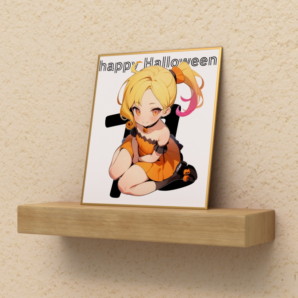 ハロウィンかーえミニ色紙