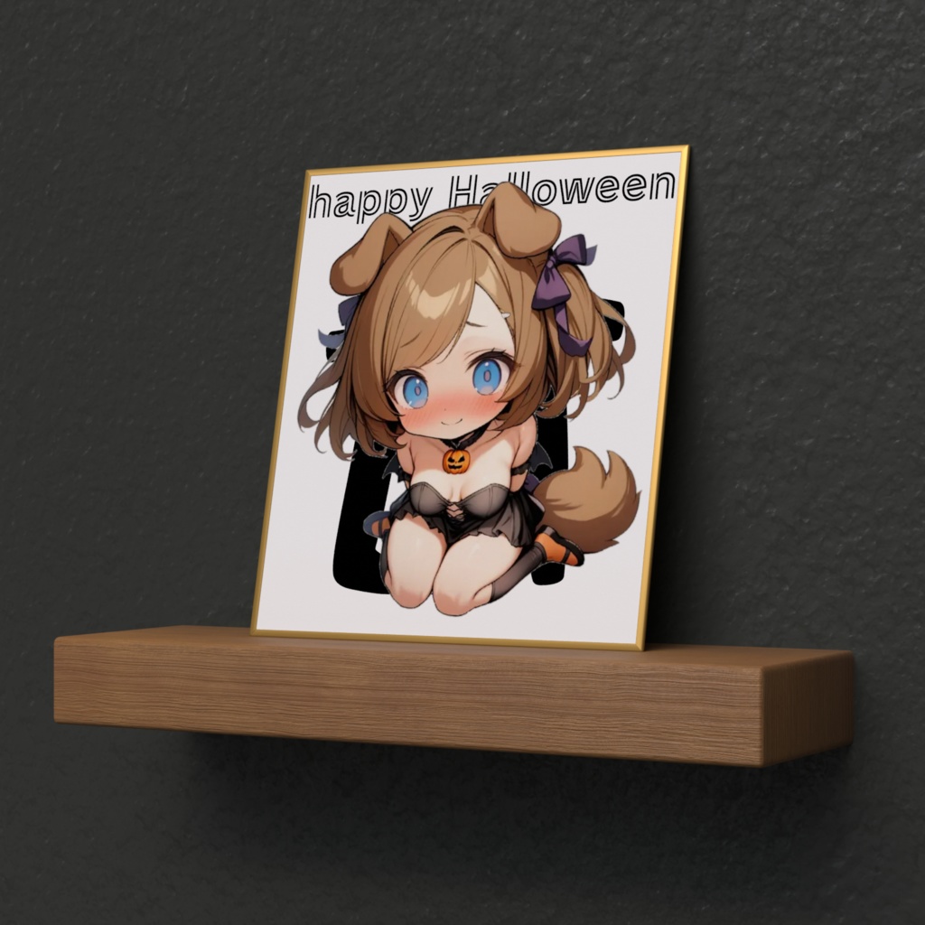 ハロウィンプリンミニ色紙