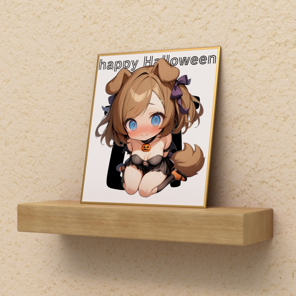 ハロウィンプリンミニ色紙