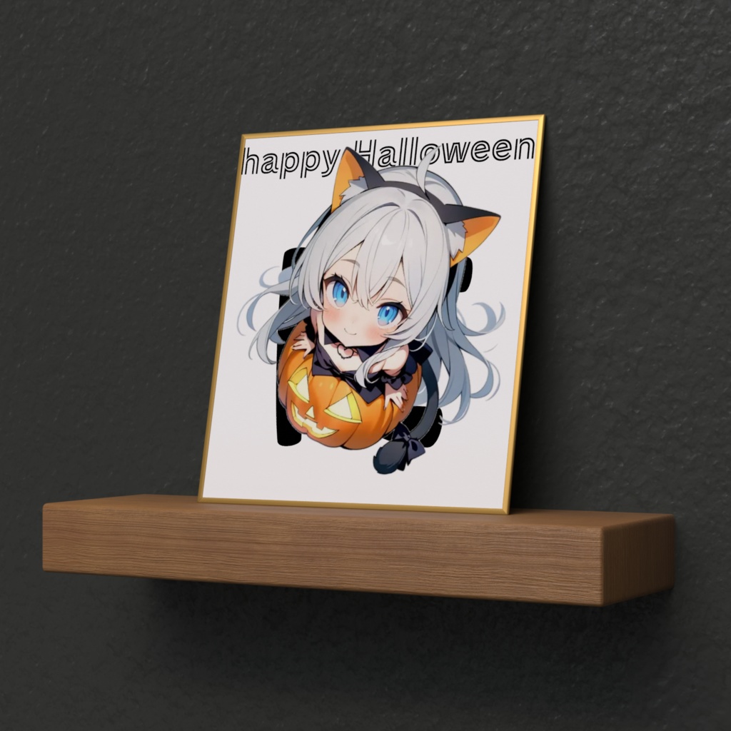 ハロウィンにゃむミニ色紙