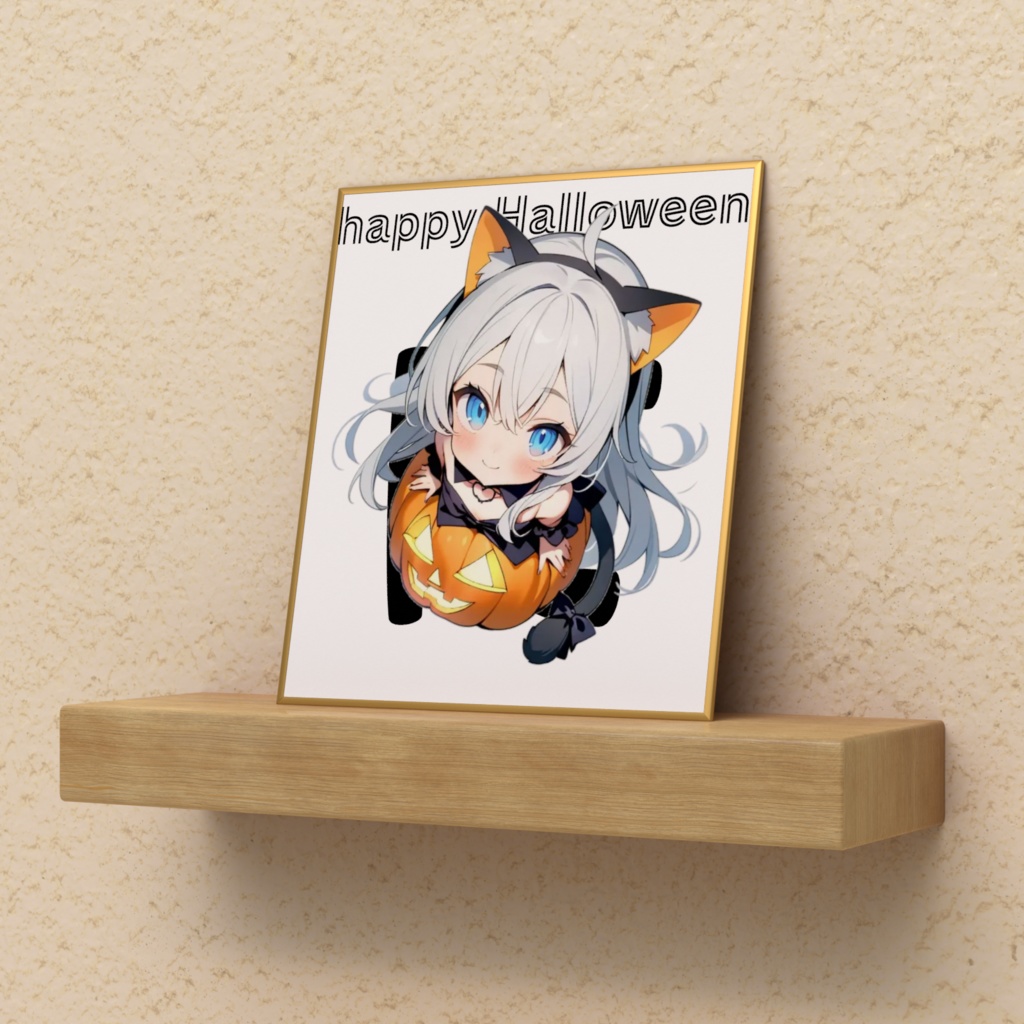 ハロウィンにゃむミニ色紙