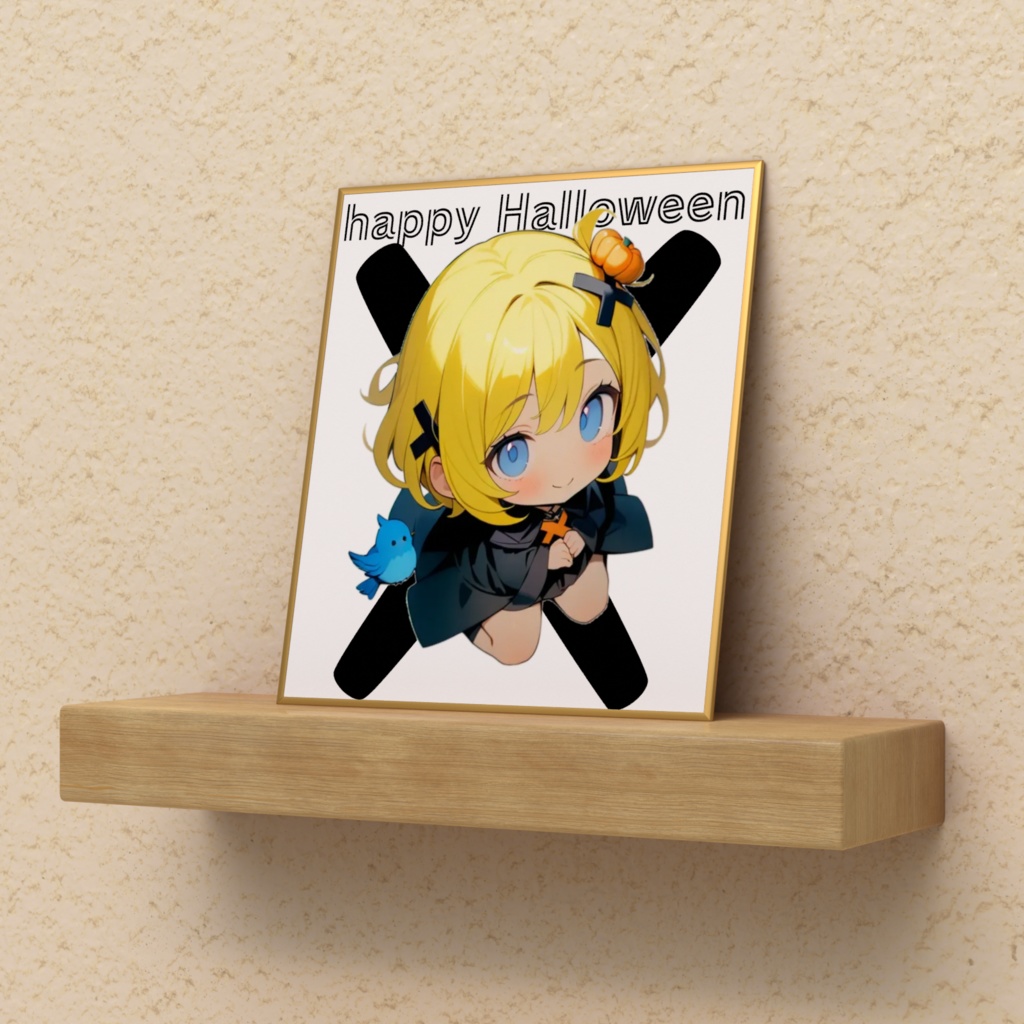 ハロウィンXちゃんミニ色紙