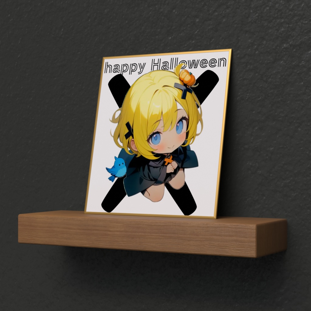 ハロウィンXちゃんミニ色紙