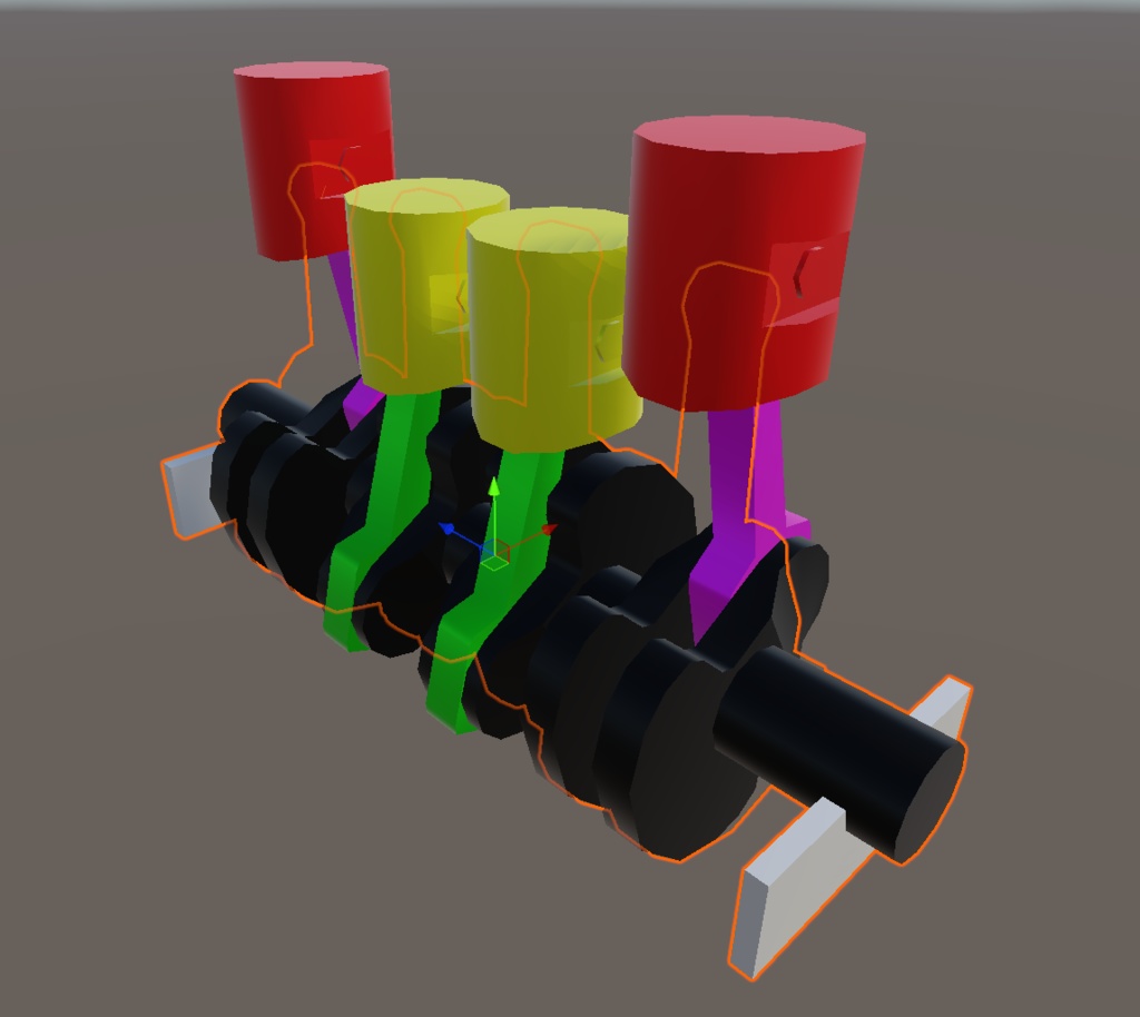 【無料】軽量直4ピストンアニメーションシェーダー