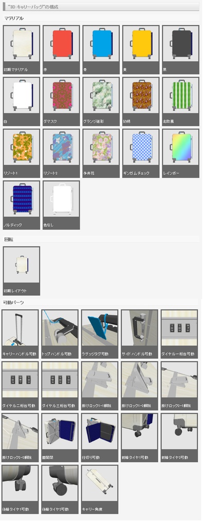 3D キャリーバッグ(クリスタ1.6.0~・コミスタ用)スーツケース