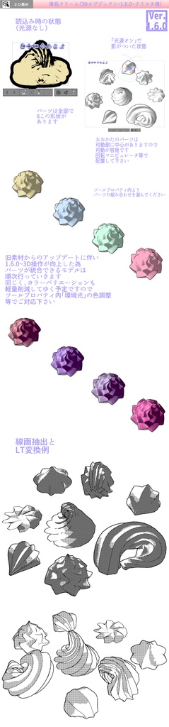 3D 絞り出しクリーム(クリスタ1.6.0~・コミスタ用)ケーキ