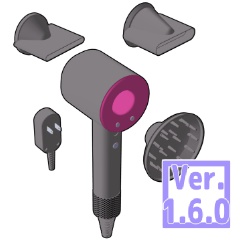 3D ヘアドライヤー （クリスタ1.6.0~・コミスタ用） 家電