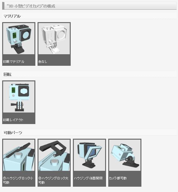 3D 小型ビデオカメラ(クリスタ1.6.0~・コミスタ用) 動画 写真 アクション 水中カメラ