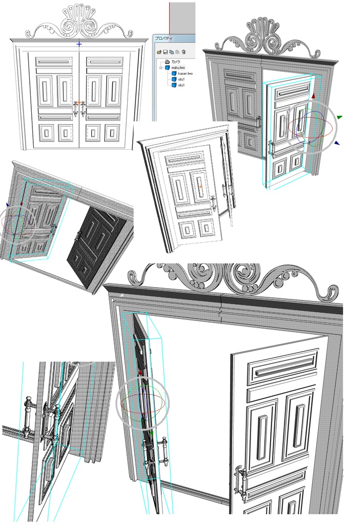 ３d 洋風ドア コミスタ専用 玄関 扉 漫画背景素材 ３dモデル販売 Pi0ip Booth