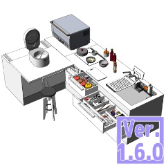３D　システムキッチン(クリスタ1.6.0~用)　台所