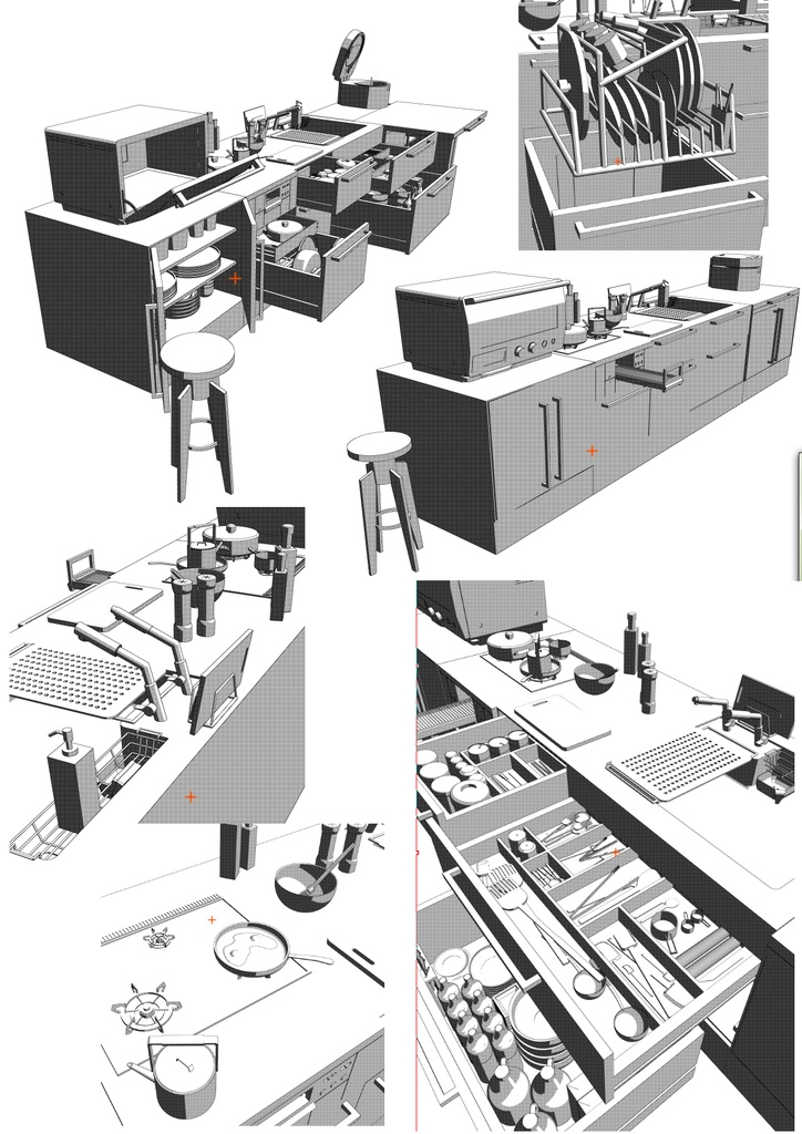 3D システムキッチン(コミスタ用) 台所