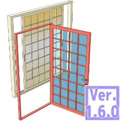 ３D　汎用ドア　引き戸　窓（クリスタ1.6.0~・コミスタ用）