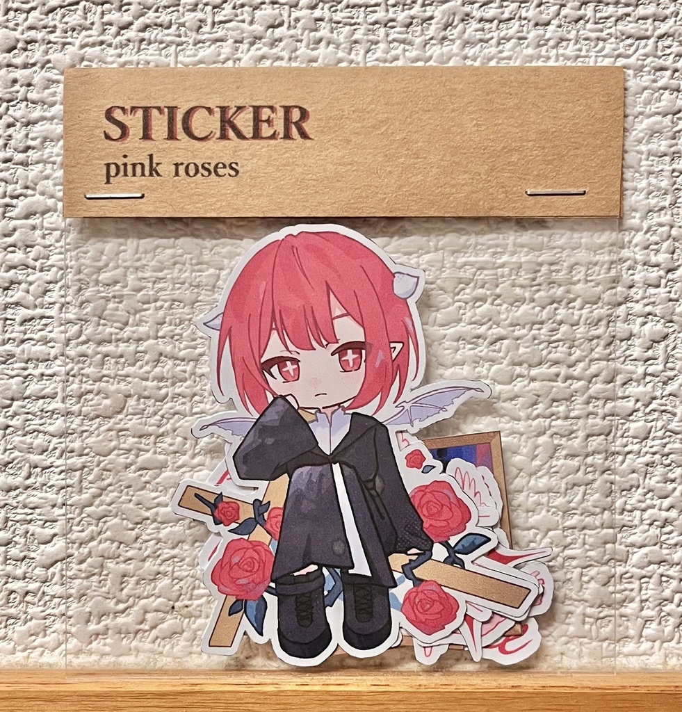 ステッカーセット　-pink roses- 【オリジナルステッカー】