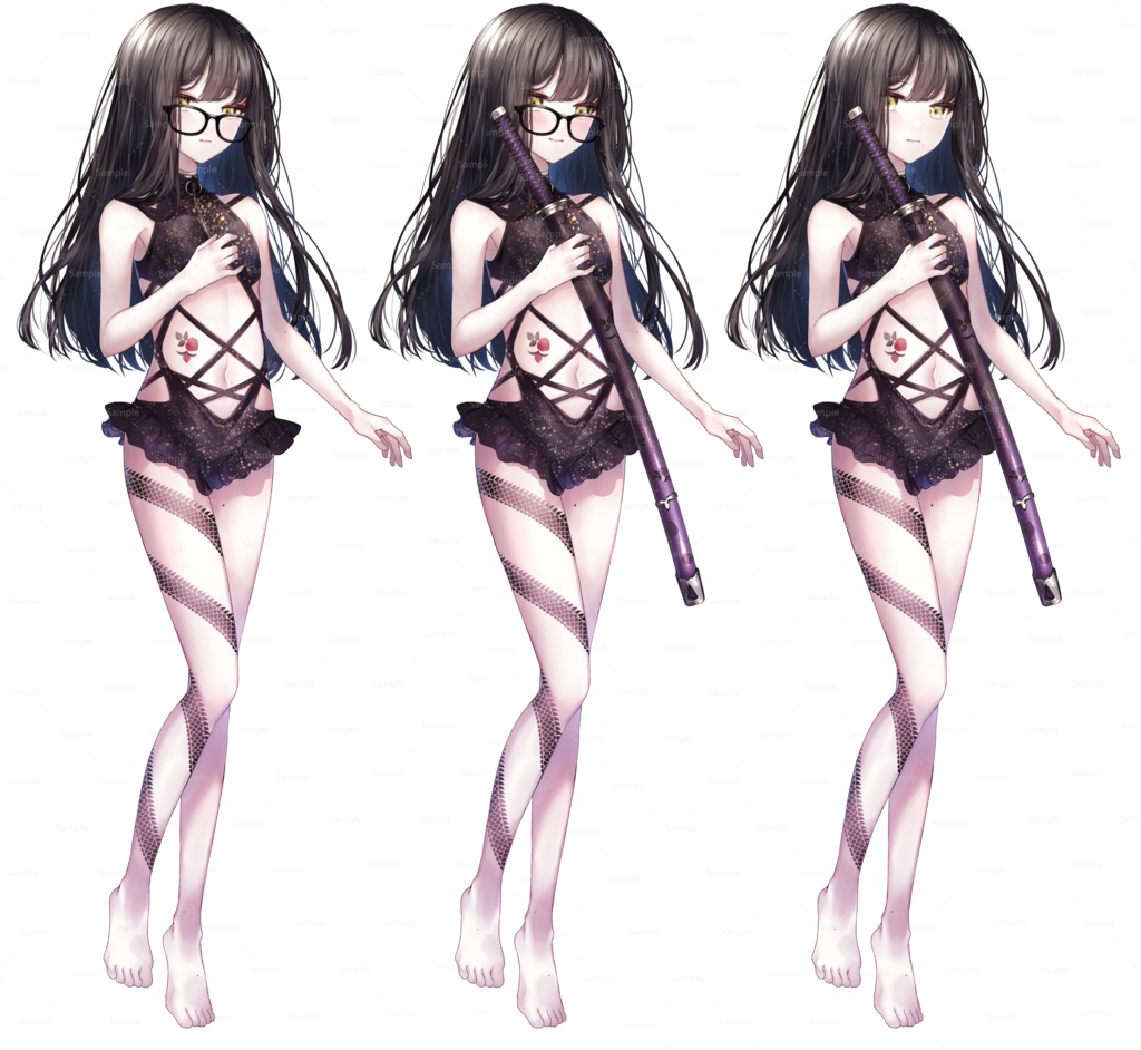 刀を持った眼鏡の女の子