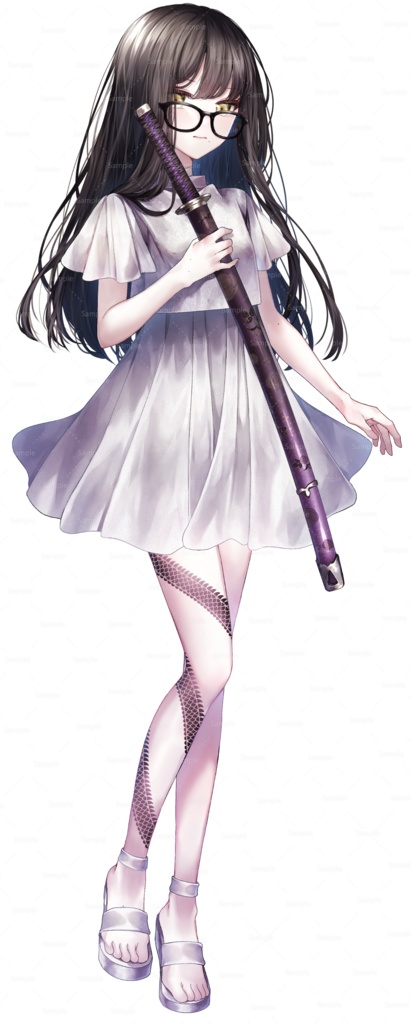 刀を持った眼鏡の女の子