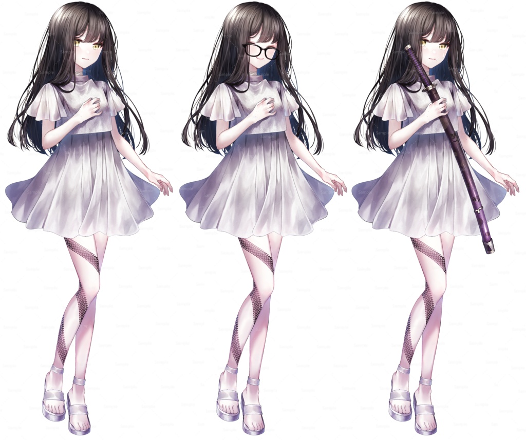 刀を持った眼鏡の女の子