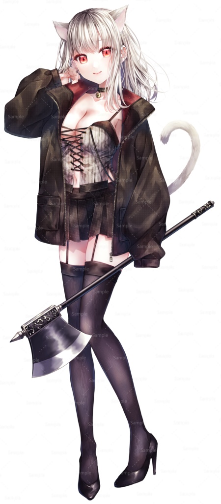 斧を持った猫耳の女の子