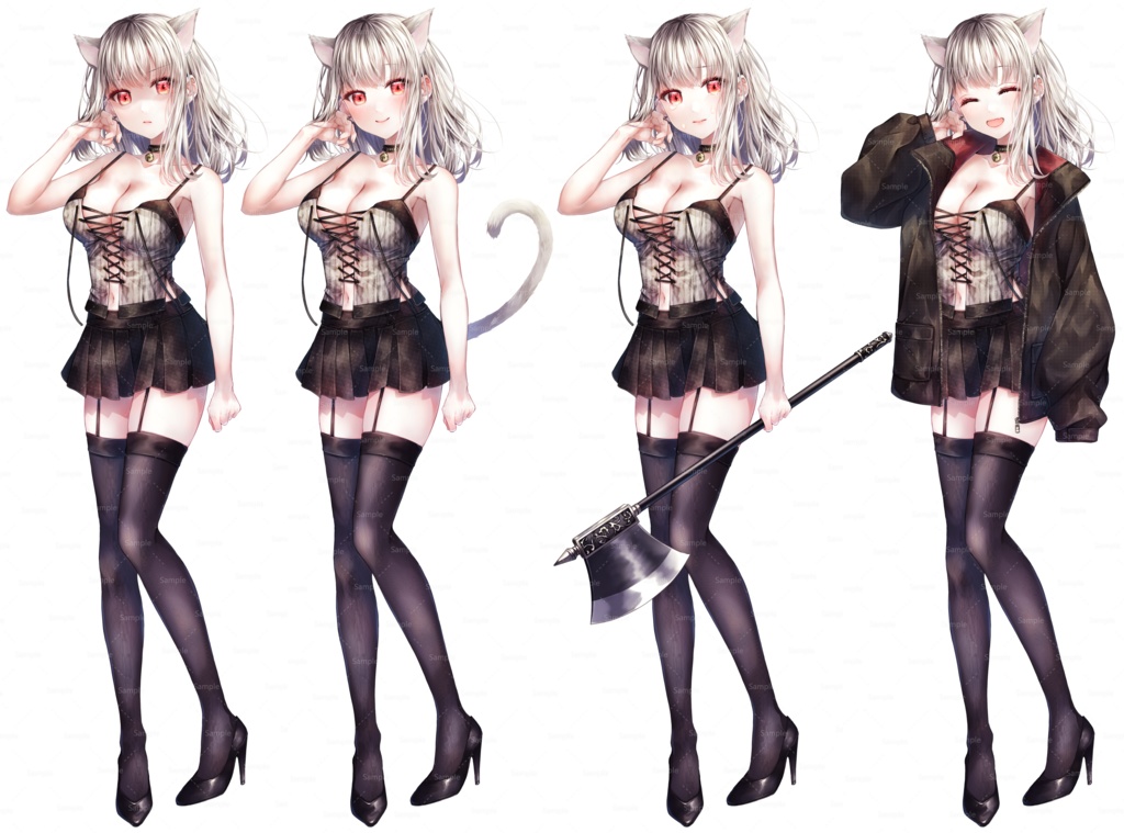 斧を持った猫耳の女の子