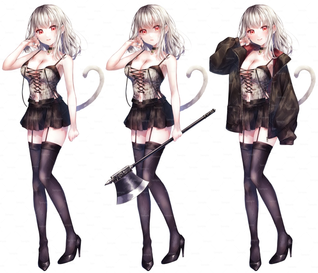 斧を持った猫耳の女の子